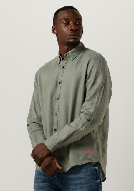 Dunkelgrün SCOTCH & SODA Casual-Oberhemd LINEN SHIRT WITH SLEEVE ROLL-UP - large