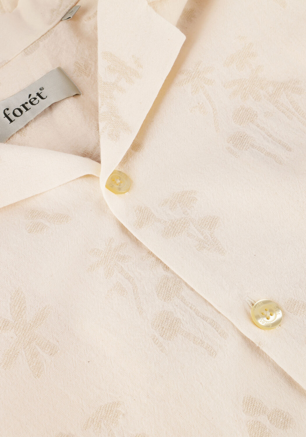Beige FOR&Eacute;T Casual-Oberhemd PEER FLOWER JACQUARD SS SHIRT - large