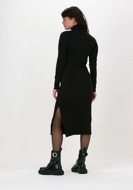 Schwarze CALVIN KLEIN Midikleid MICRO BRANDING ROLL NECK DRESS - large