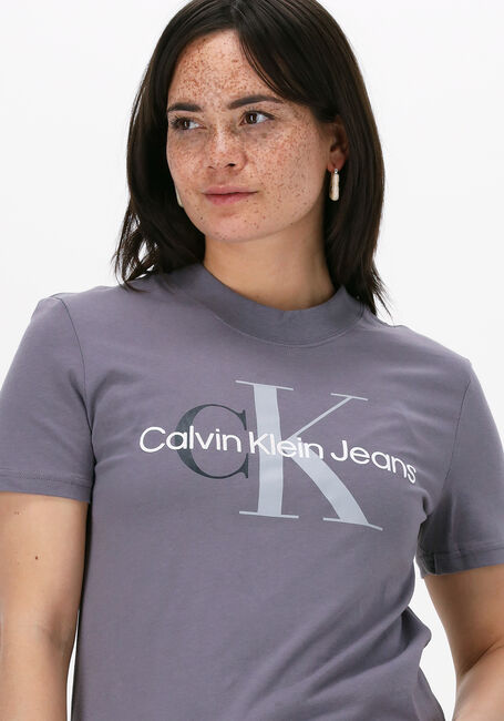 Graue CALVIN KLEIN T-shirt TWO TONE MONOGRAM REGULAR TEE - large