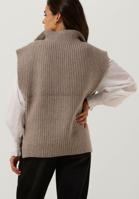 Taupe CO'COUTURE Spencer ROW ZIP VEST KNIT - large