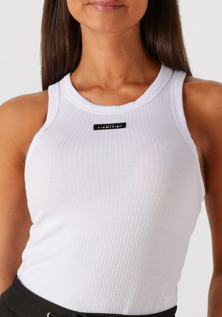Weiße HAUTE L'AMITIÉ Top RIB BADGE TANK - large