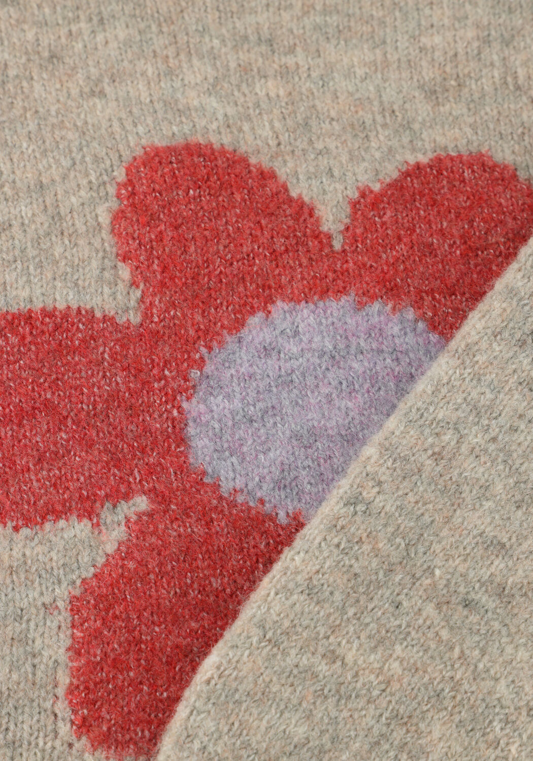 Beige DAILY7 Pullover KNITTED SWEATER FLOWER - large