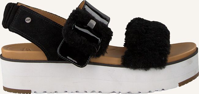 Schwarze UGG Flache Sandalen FLUFF CHELLA Schwarze UGG Flache Sandalen FLUFF CHELLA - large