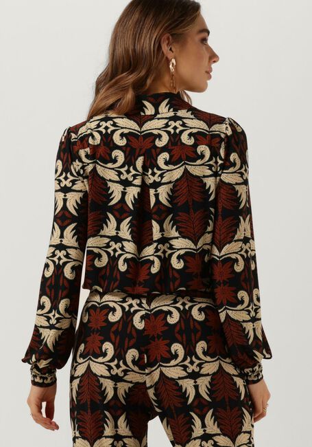 Braune VANILIA Blusen PALM BOW BLOUSE - large
