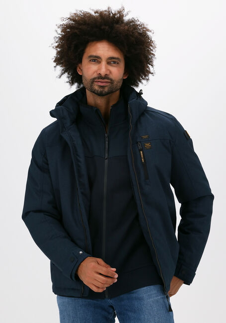 Blaue PME LEGEND Wattierte Jack SEMI LONG JACKET STRATOR MELAN - large