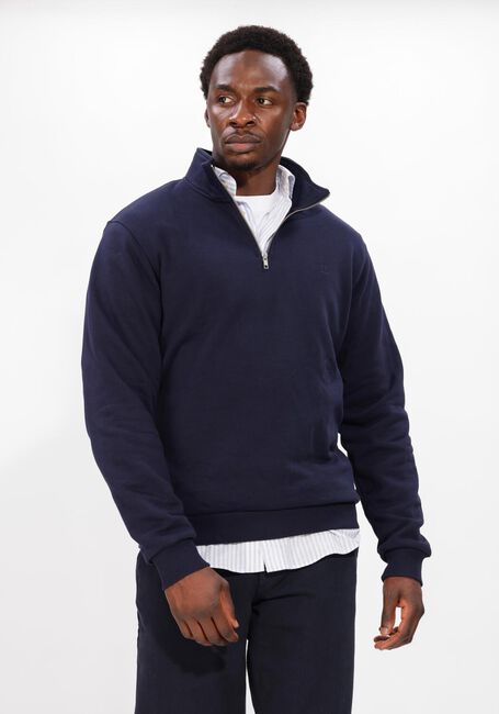 Dunkelblau LES DEUX Pullover NORREGAARD TONAL HALF-ZIP SWEATSHIRT - large