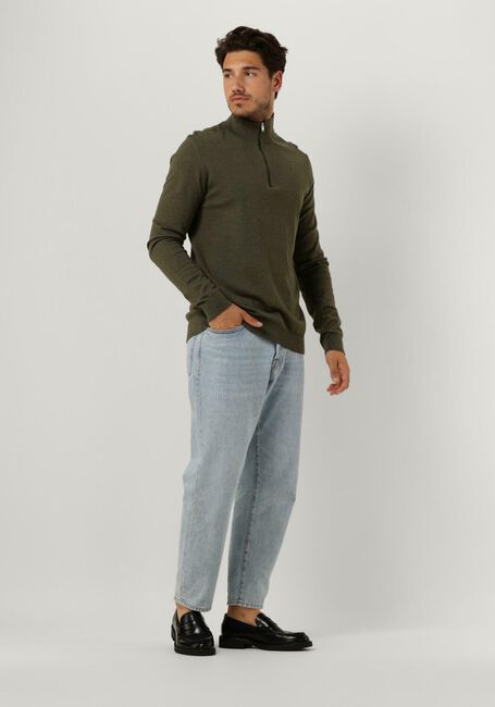 Dunkelgrün SELECTED HOMME Pullover SLHBERG HALF ZIP CARDIGAN NOOS - large