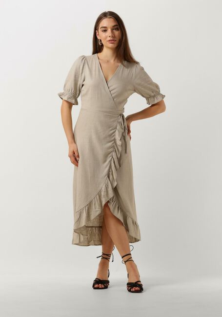 Sand OBJECT Midikleid OBJAMMIE S/S WRAP LONG DRESS - large