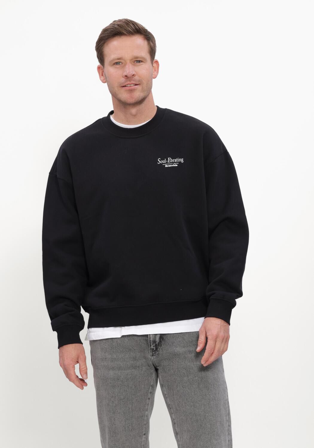 Schwarze RESTER&Ouml;DS Pullover RTDRAKE CHESTPRINT CREW - large