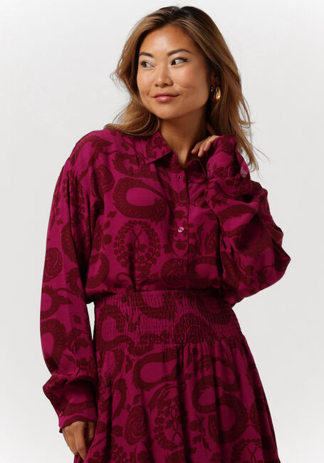 Bordeaux ALIX THE LABEL Blusen LADIES WOVEN DRAGON BLOUSE - large