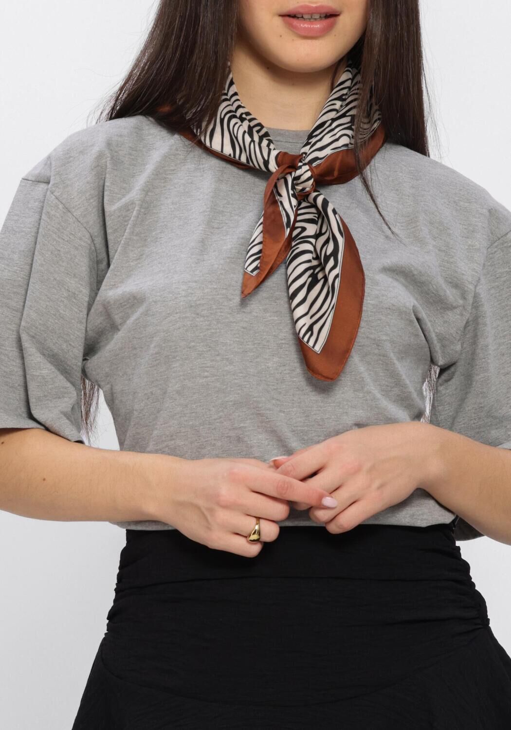 Graue NEO NOIR T-shirt ASHA BOXY TEE - large