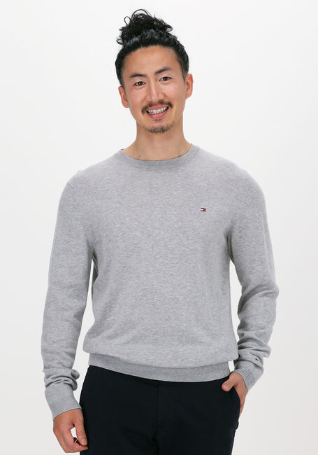 Graue TOMMY HILFIGER Pullover CORE COTTON-SILK CNECK - large