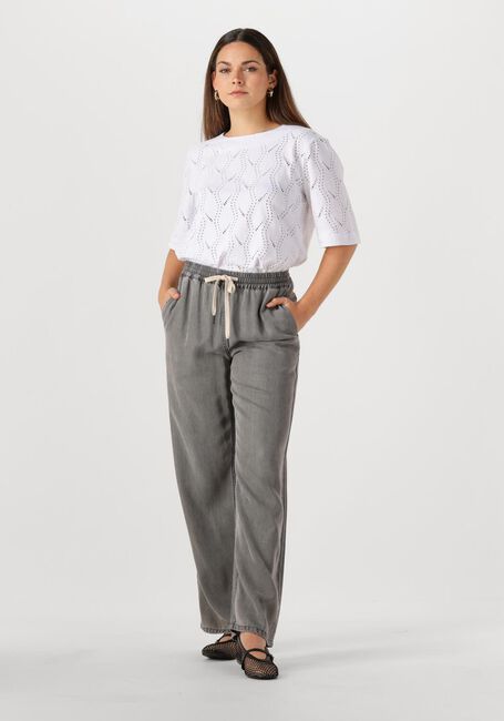 Weiße OBJECT Top OBJAVA 2/4 LO O-NECK TOP - large