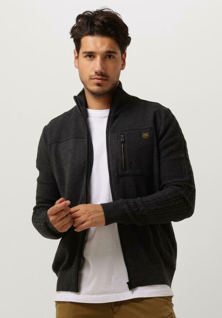 Graue PME LEGEND Strickjacke ZIP JACKET KNIT SWEAT COMBINATION - large