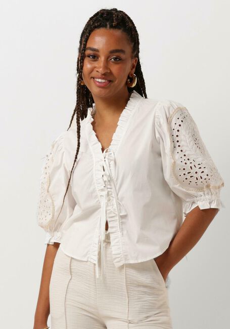 Weiße OBJECT Blusen OBJBRODERA S/S TOP - large