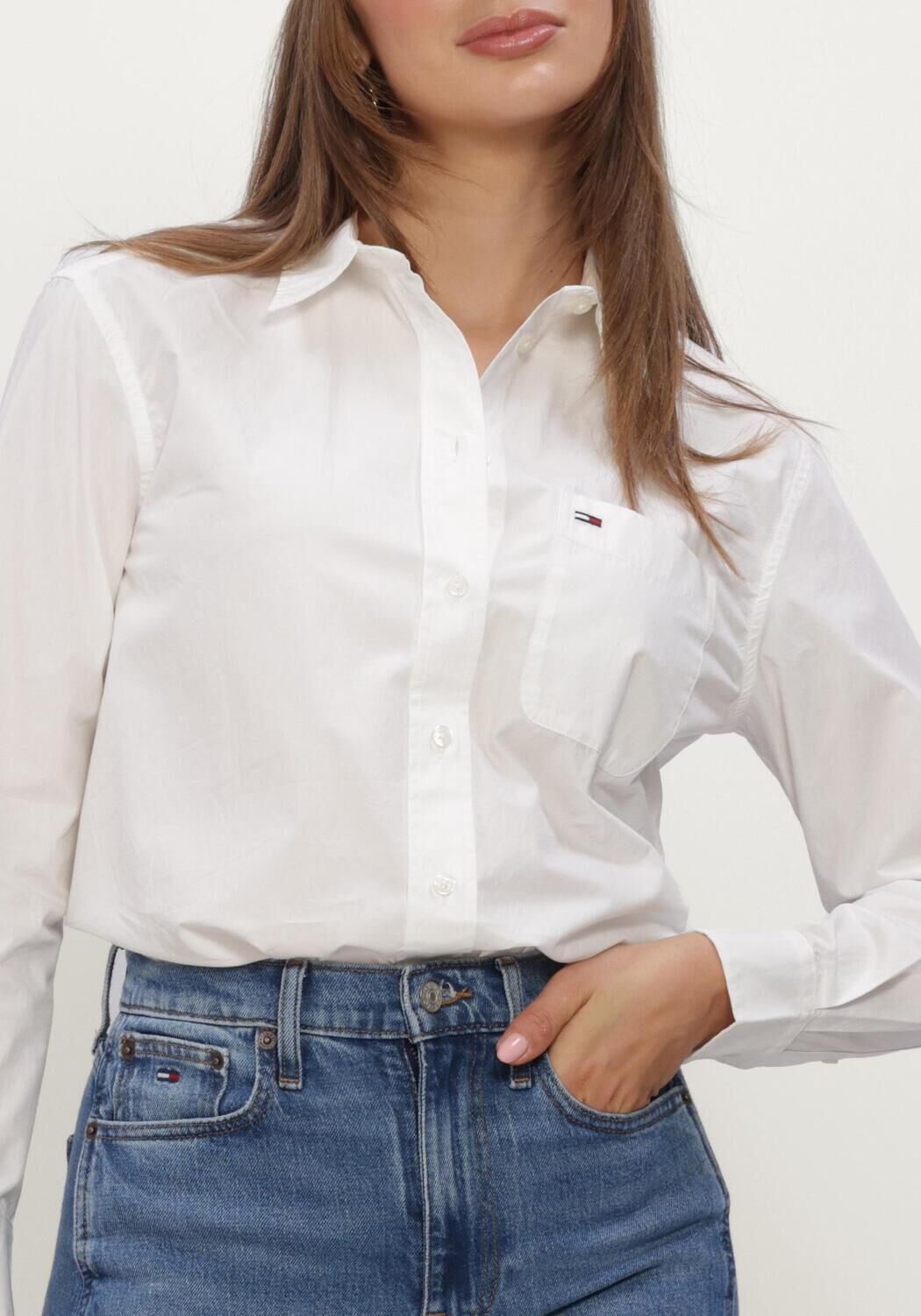 Wei&szlig;e TOMMY JEANS Top TJW RLX ESSENTIAL SHIRT - large