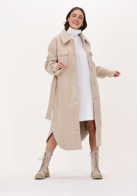 Beige NA-KD Mäntel CHEST POCKET BELTED JACKET - large