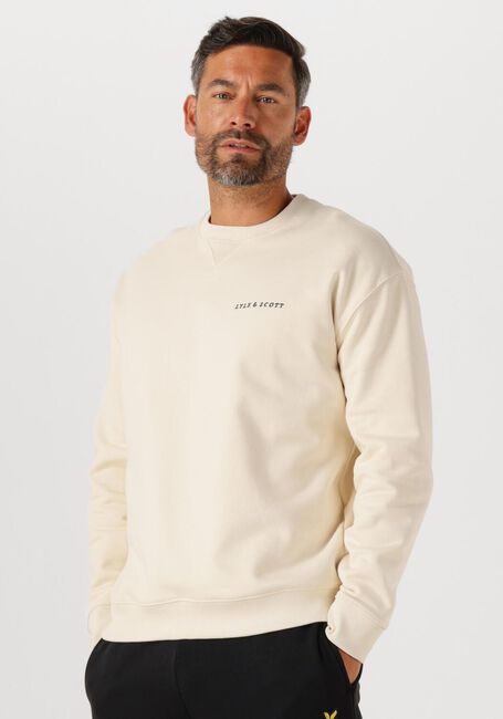 Beige LYLE & SCOTT Sweatshirt SCRIPT BRUSH BACK CREW NECK SWEATSHIRT - large