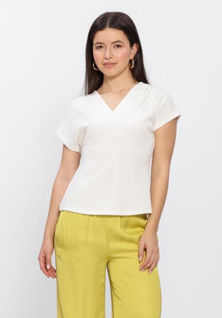 Wei&szlig;e SELECTED WOMEN Tops & T-shirts SLFTENNY SS V-NECK GATHERED TOP - large