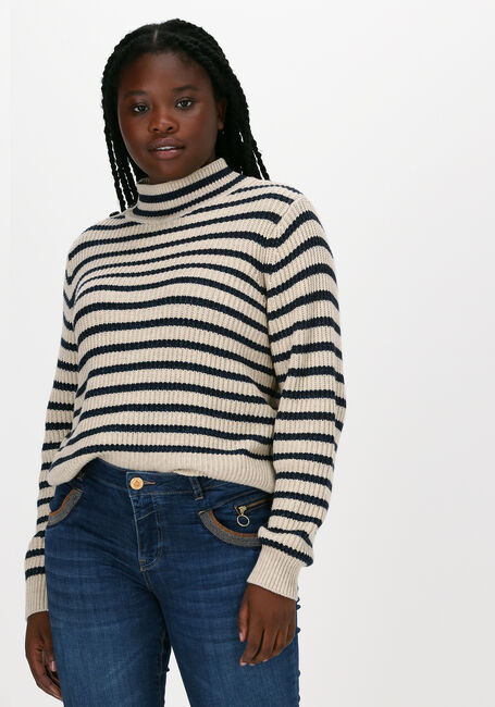 Beige MOS MOSH Pullover LINN STRIPE KNITT - large