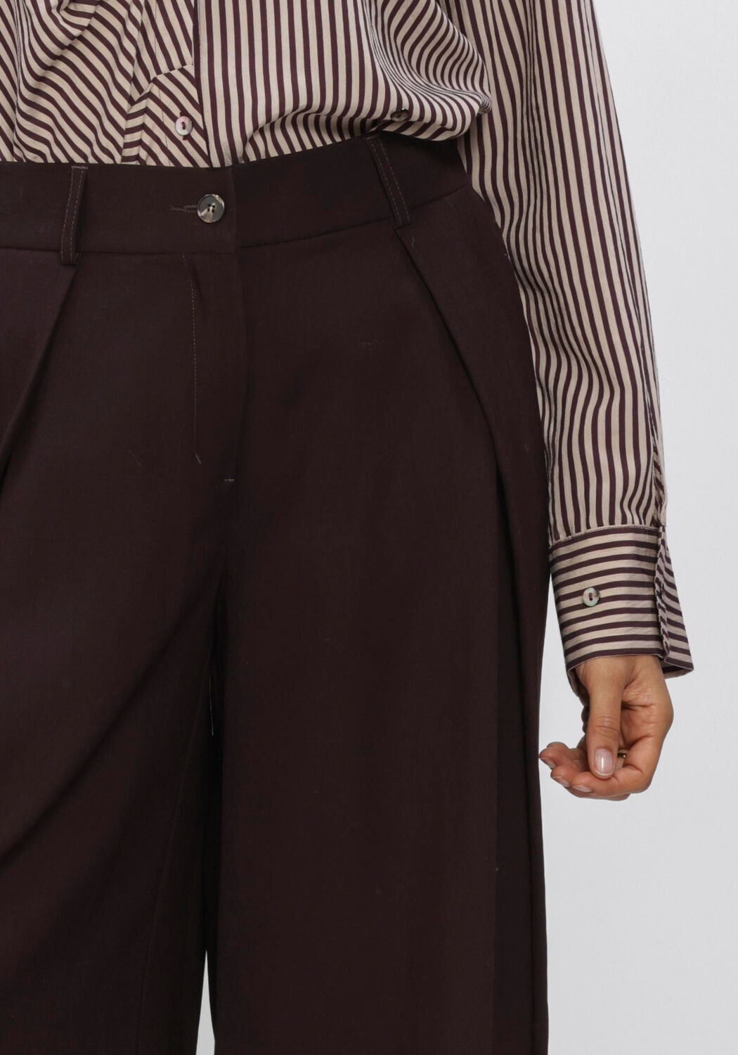Braune SUMMUM Weite Hose TROUSERS VISCOSE TWILL - large