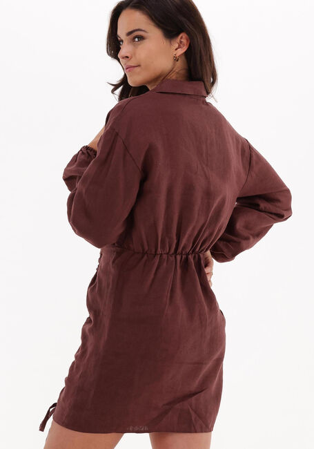 Braune NA-KD Minikleid DRAWSTRING LINEN MINI DRESS - large