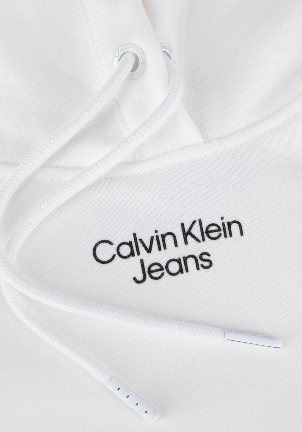 Wei&szlig;e CALVIN KLEIN Sweatshirt STACKED LOGO HOODIE - large