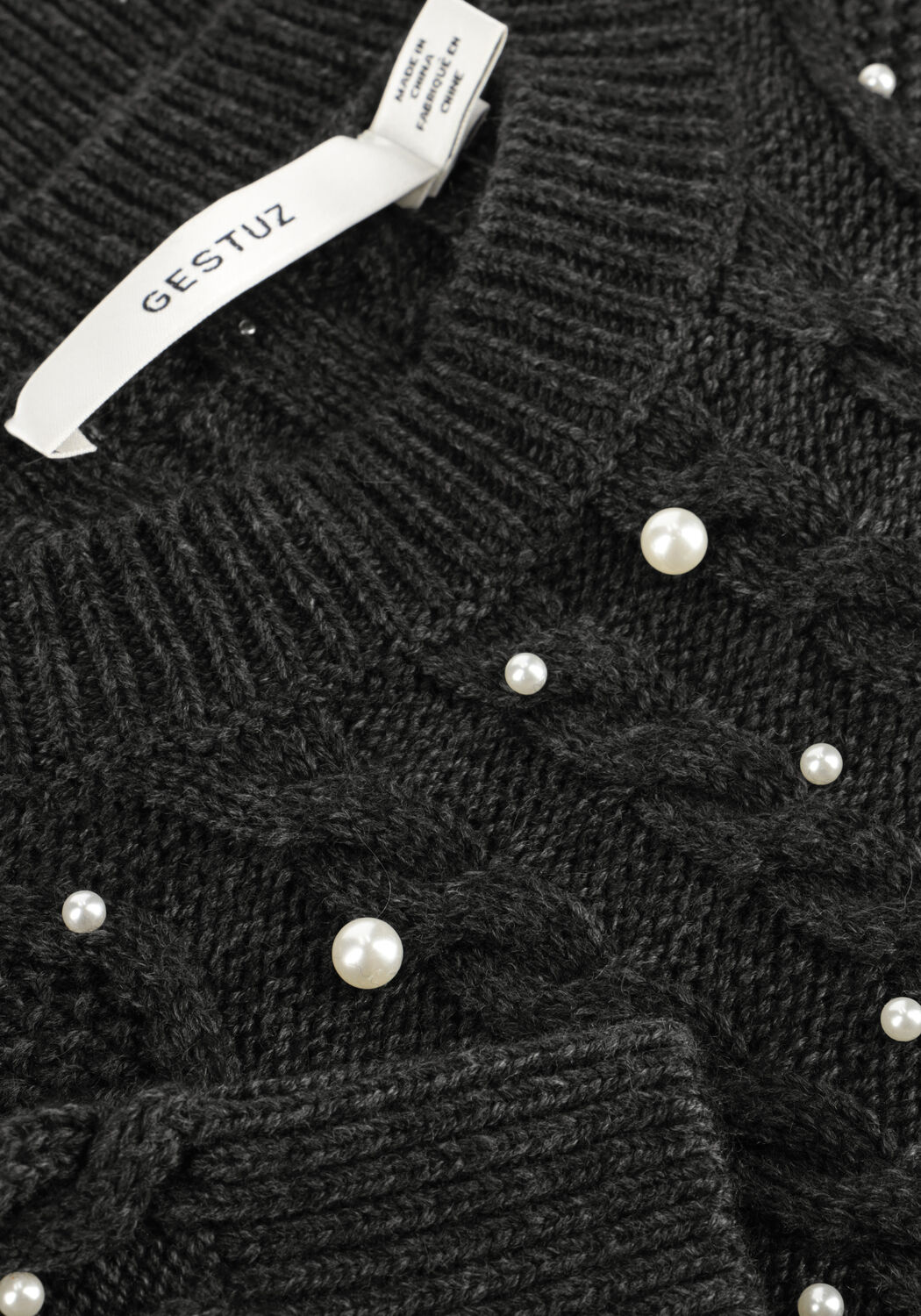 Dunkelgrau GESTUZ Pullover GZTAIBA DECO PULLOVER - large