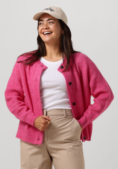 Fuchsie SELECTED FEMME Strickjacke SLFLULU LS KNIT SHORT CARDIGAN - large