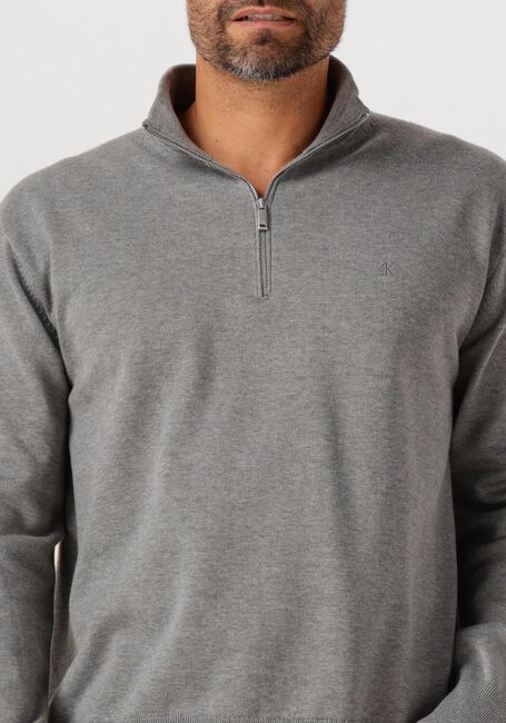Graue CALVIN KLEIN Pullover LS SUPIMA QZ SWEATER 12GG - large