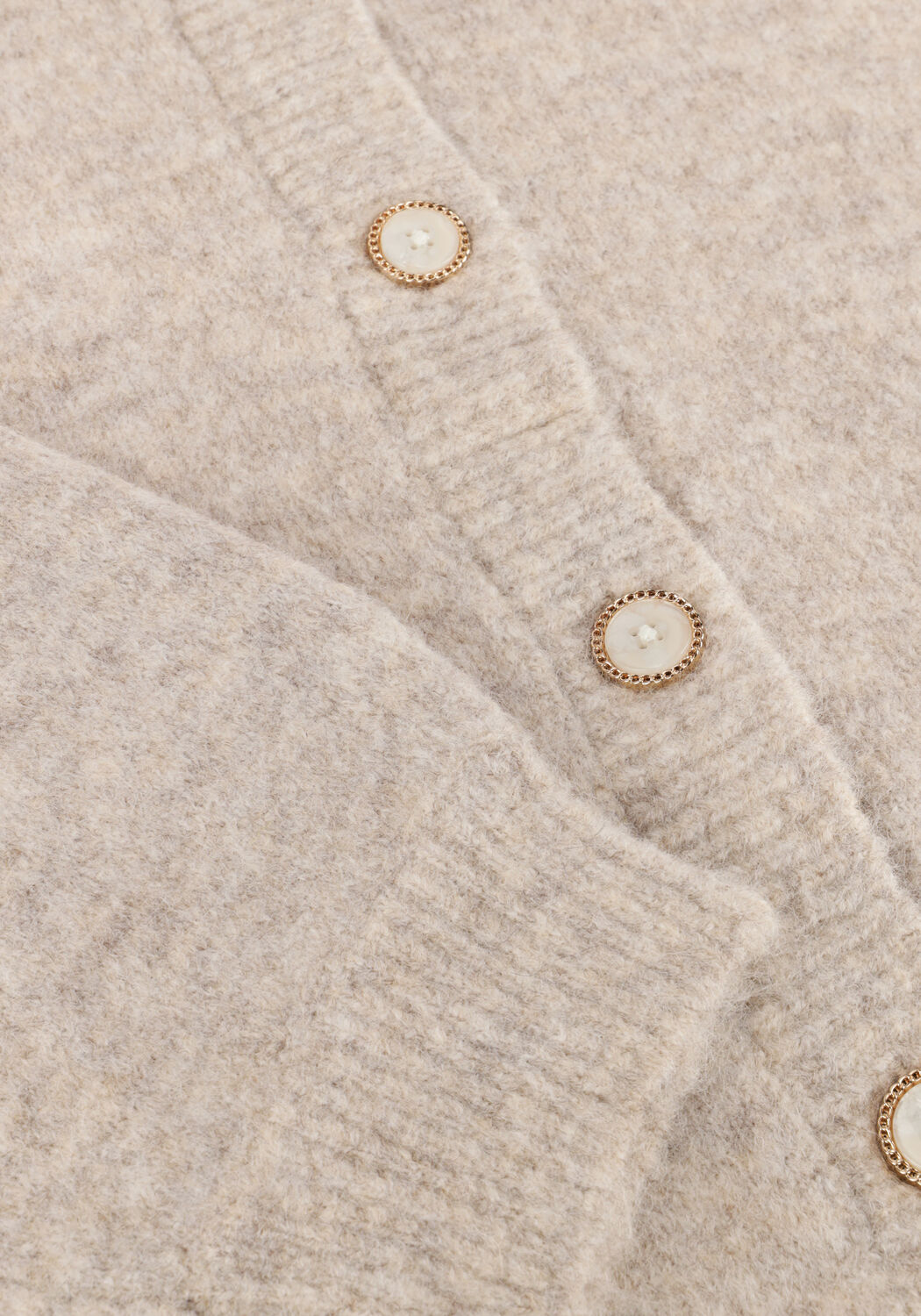 Beige SUMMUM Strickjacke CARDIGAN WOOL ELASTANE BLEND KNIT - large