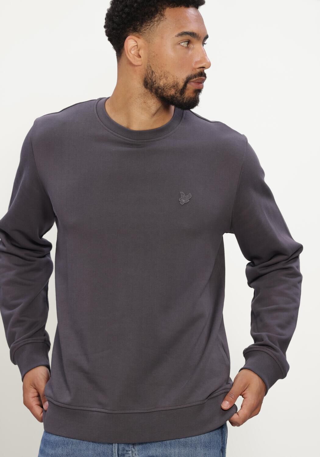 Dunkelgrau LYLE & SCOTT Pullover SUPERFINE CREW NECK SWEATSHIRT - large