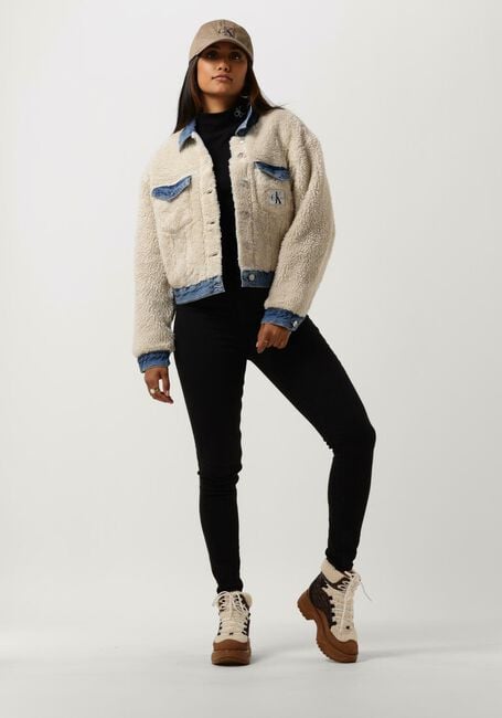 Blaue CALVIN KLEIN Jeansjacke REVERSIBLE SHERPA CROP DNM JKT - large