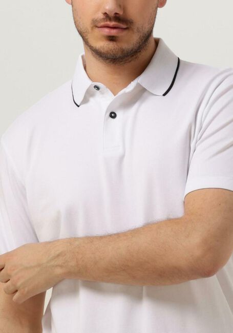 Weiße SELECTED HOMME Polo-Shirt SLHLEROY COOLMAX SS POLO B - large