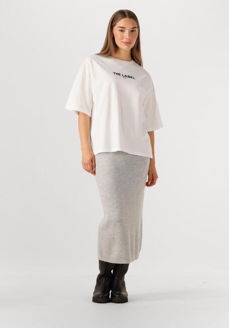 Weiße ALIX THE LABEL T-shirt LADIES KNITTED BASIC THE LABEL T-SHIRT - large
