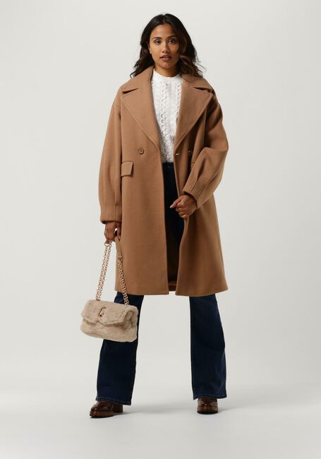 Camelfarbene LIU JO Mäntel CAPPOTTO TS.NAVETTA DIAGONALE - large