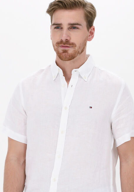 Weiße TOMMY HILFIGER Casual-Oberhemd PIGMENT DYED LI SF SHIRT S/S - large