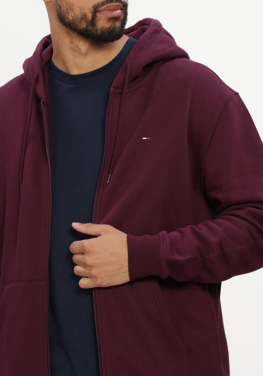 Bordeaux TOMMY JEANS Sweatshirt TJM REG S FLAG ZIP THRU EXT - large