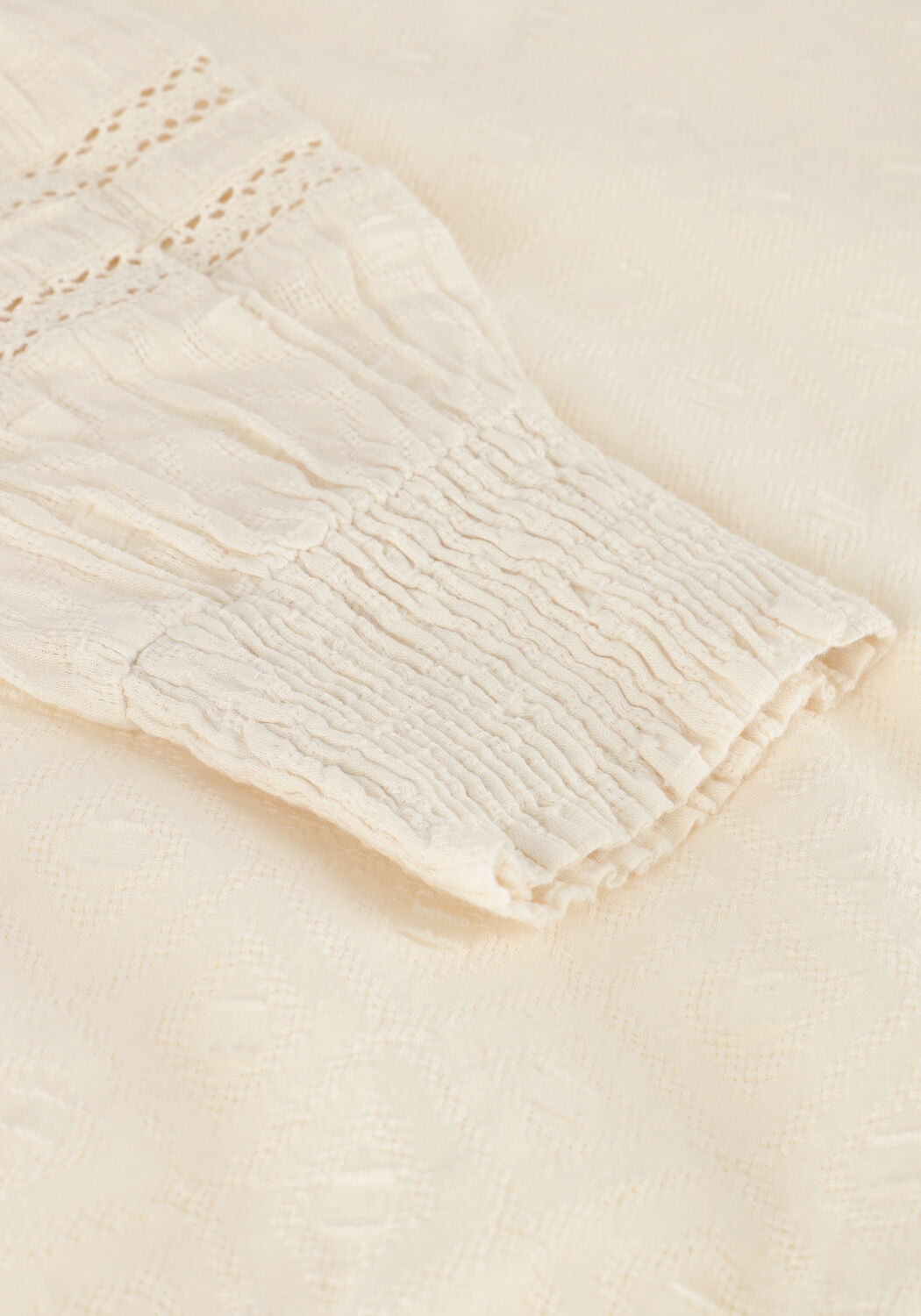 Sand INDIAN BLUE JEANS Blusen LACE SMOCK SHIRT LONGSLEEVE - large