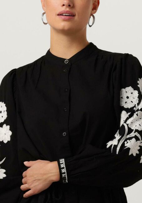 Schwarze SCOTCH & SODA Minikleid MINI DRESS WITH SLEEVE EMBROIDERY - large