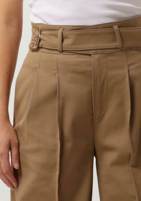 Camelfarbene VANILIA Weite Hose TWILL WIDE LEG PLEATS - large