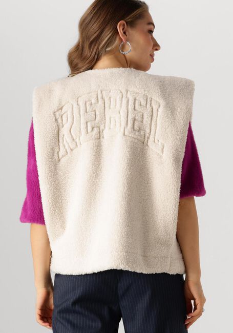 Ecru COLOURFUL REBEL Gilet YONI REBEL TEDDY GILET - large