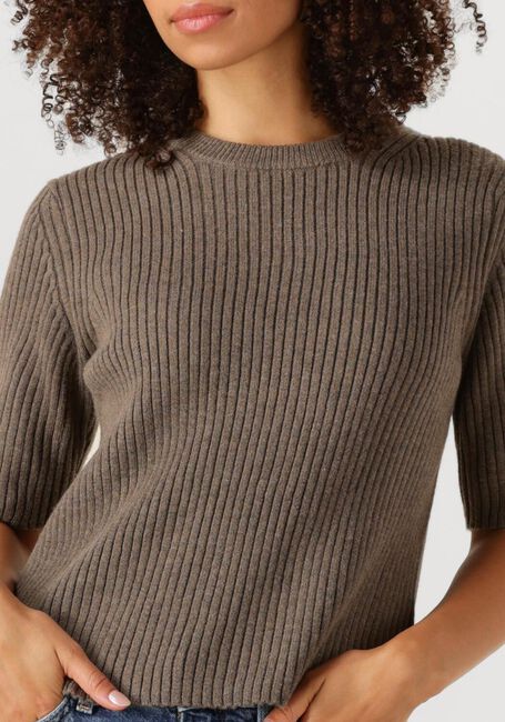 Braune OBJECT Pullover OBJELVA 2/4 RE O-NECK KNIT - large