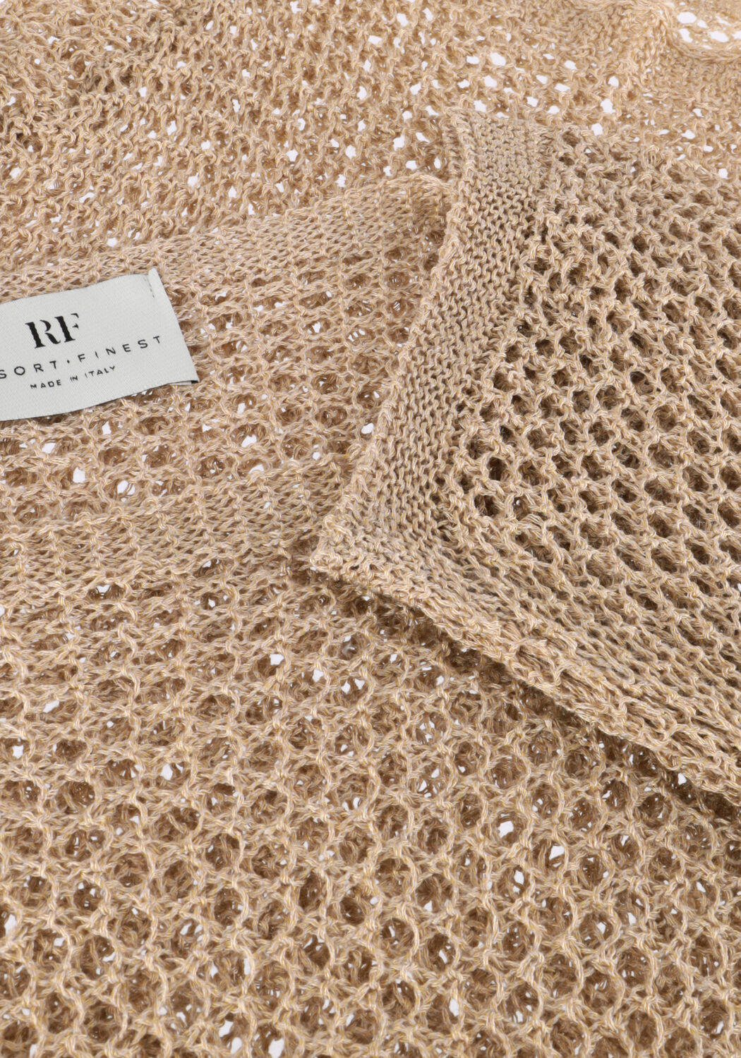 Beige RESORT FINEST Pullover CROCHET SWEATER - large