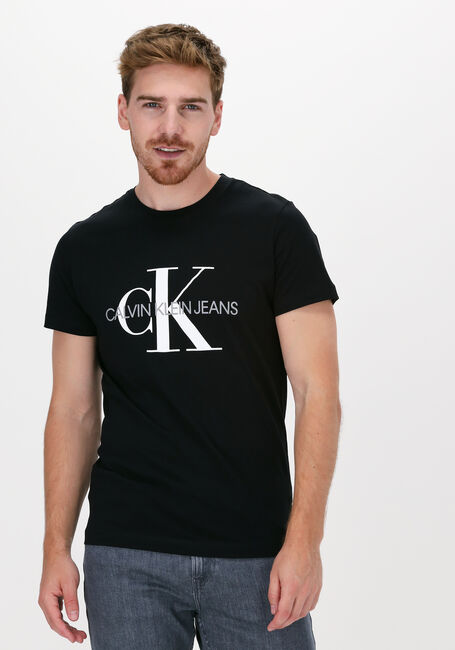 Schwarze CALVIN KLEIN T-shirt ICONIC MONOGRAM SS SLIM TEE - large