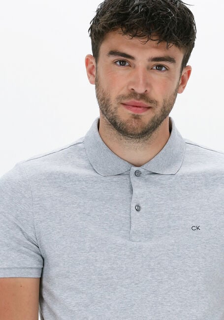 Graue CALVIN KLEIN Polo-Shirt LIQUID TOUCH SLIM POLO - large