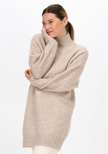 Beige OBJECT Pullover NETE HIGH NECK TUNIC - large