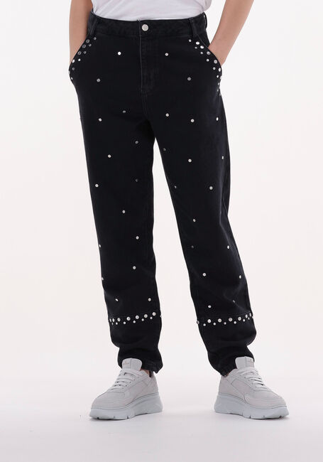 Schwarze ALIX THE LABEL Straight leg jeans LADIES WOVEN STUDDED JEANS - large