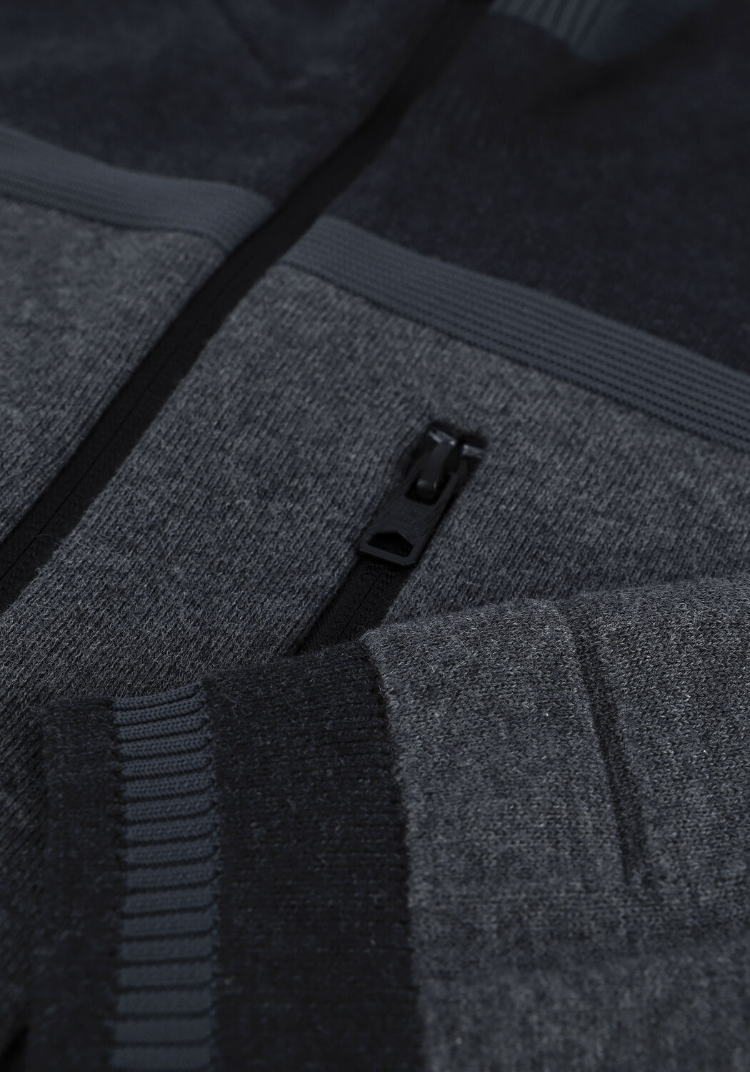 Graue VANGUARD Strickjacke ZIP JACKET COTTON BONDED MELAN - large